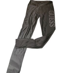 GUESS Shimmery Silver Leggings with Logo S